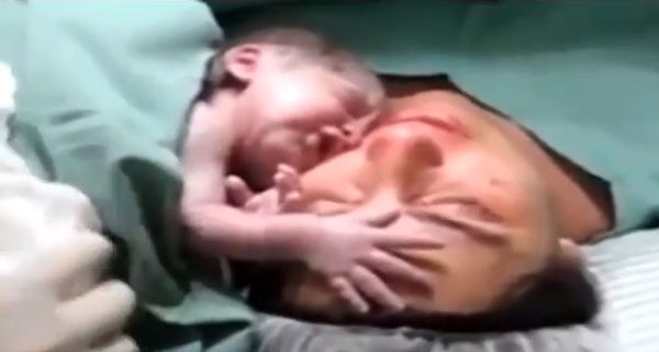 Nurses Hold Up Newborn To Meet His Mommy For The First Time And He Refuses To Let Go