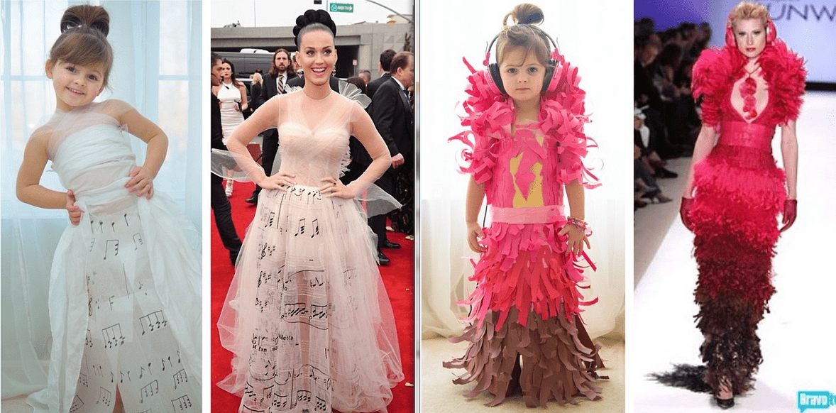 4-Year-Old And Mom Make Paper Into High Fashion Dresses