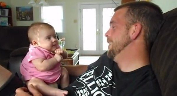 This Baby Is Only 2 Months Old. What She Says At 0:25 Surprises Dad And Melts His Heart!