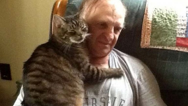 Cat Cuddles Man Every Day Before He Goes To Work