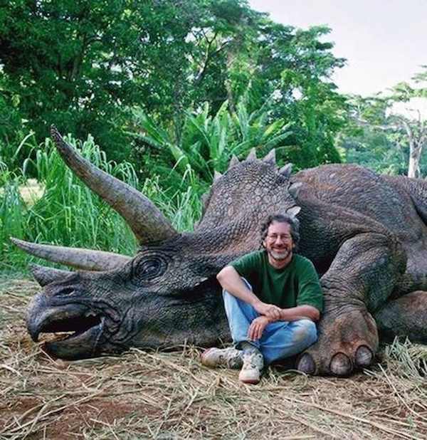 Speilberg on set of Jurassic Park