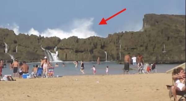 massive wave at beach