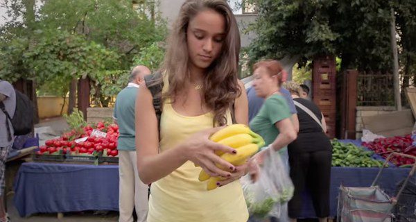 girl discovers new eco-plastic