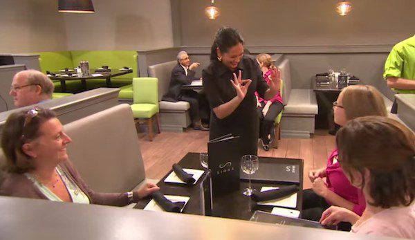 restaurant has deaf waiters