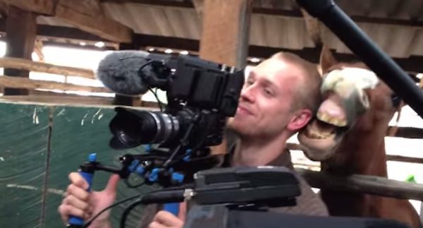 Horse Surprises Cameraman In Middle Of Filming