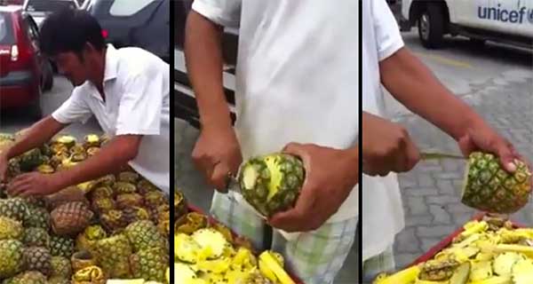 pineapple cutting