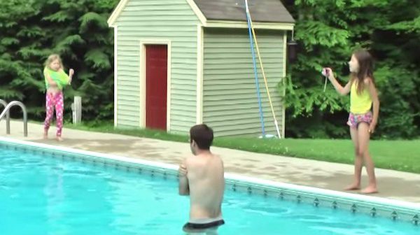 Dad Wakes Up To Find Baby Deer Needs Rescuing From Pool