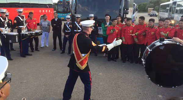 Marines Challenged To A Friendly Drum Battle Put On A Big Show