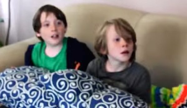 boys' reaction when lost cat comes home