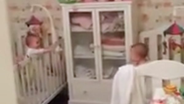 Dad Busts His Twin Babies Playing Peek-A-Boo
