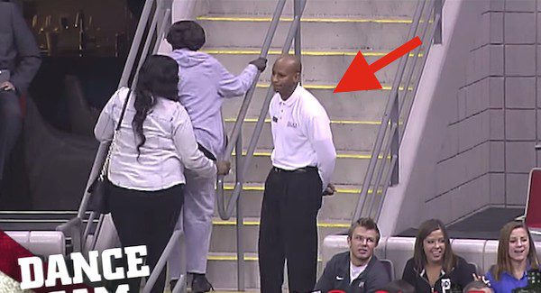 Usher At Basketball Game Busted On The Dance Cam And Makes Everyone Smile