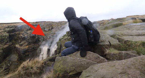 waterfall in wind