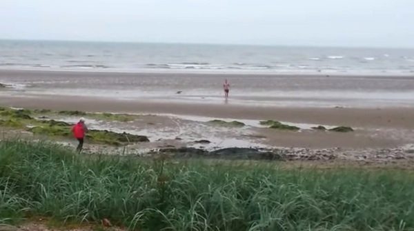 Son Living Abroad Surprises His Mom By Emerging From Ocean In Front Of Her