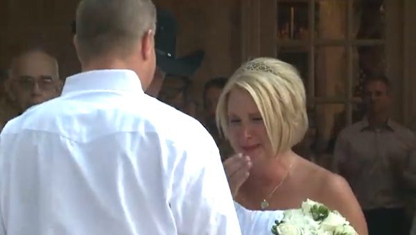 groom surprises bride