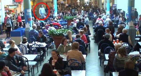 Flash mob in mall