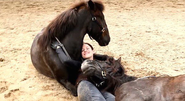 Woman Builds Incredible Bond With Two Horses