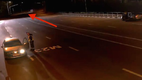 traffic cop surprised