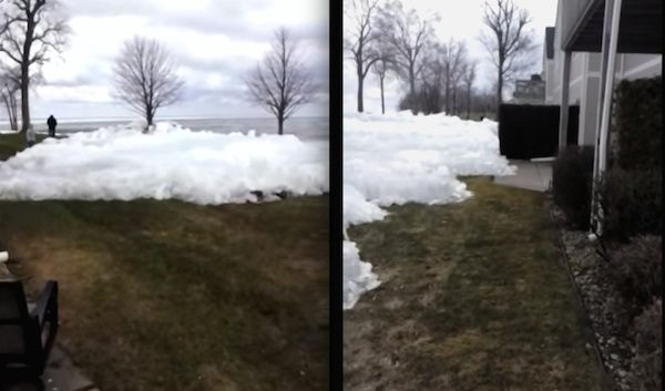 freezing lake ice moves towards home