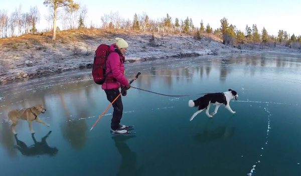frozen lake in Sweden