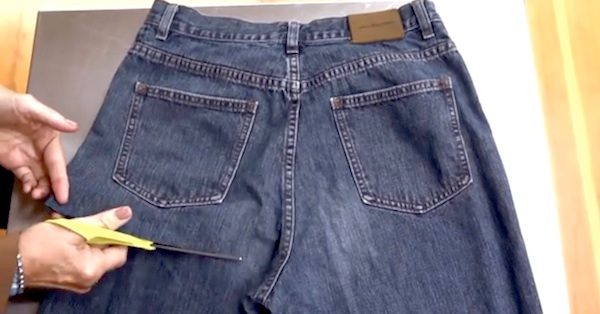 jeans into apron