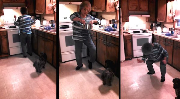 mama c dancing in kitchen