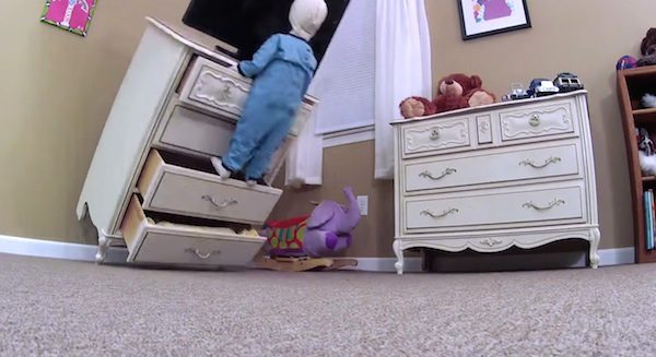 tv falls on child