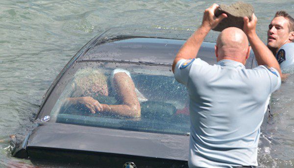 Woman In Sinking Car Rescued Just In Time