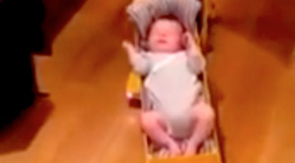baby in RC truck
