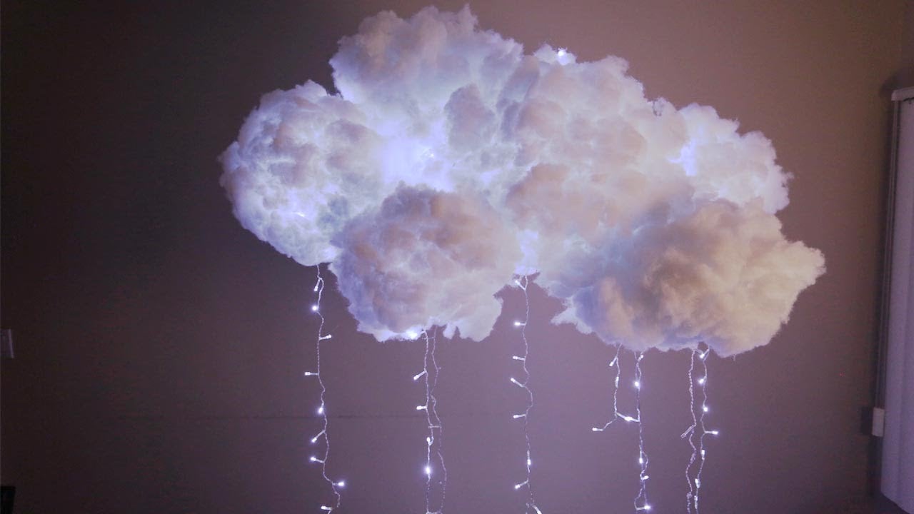 How To Make An Awesome Cloud Light Decoration With Cotton And LED Lights
