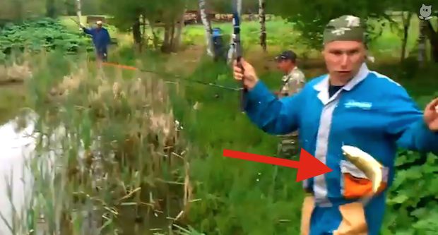 fisherman gets a surprise