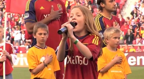 Lexi Walker sings anthem