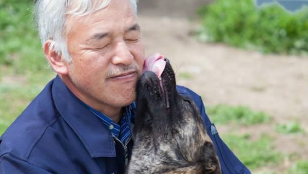 Matusumura with dog