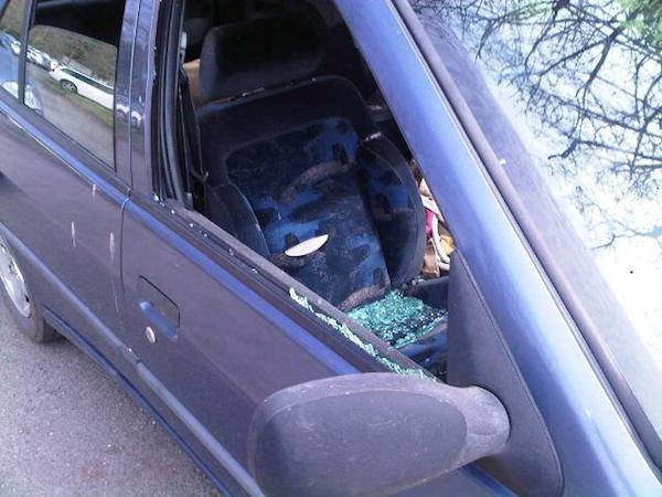 car window broken