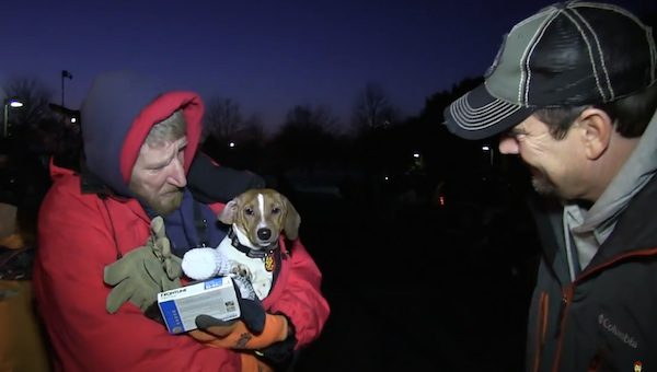 homeless man and his dog