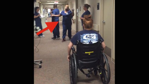 nurse gets surprised