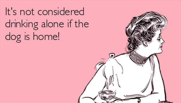 wine drinking alone