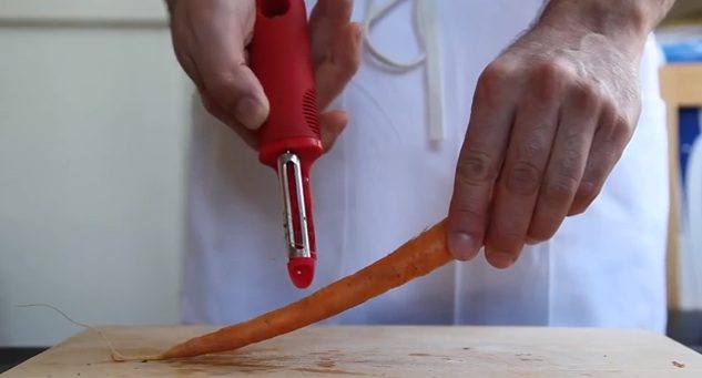 peeling carrots