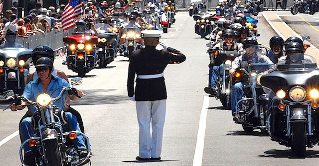 saluting Marine