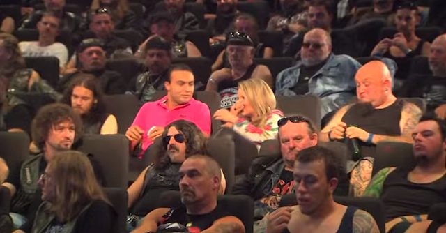 Couple Get The Surprise Of Their Life When They Sit To Watch A Movie Surrounded By Tough Bikers