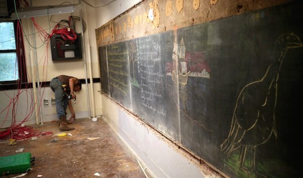 school discovers 100 year old chalk boards