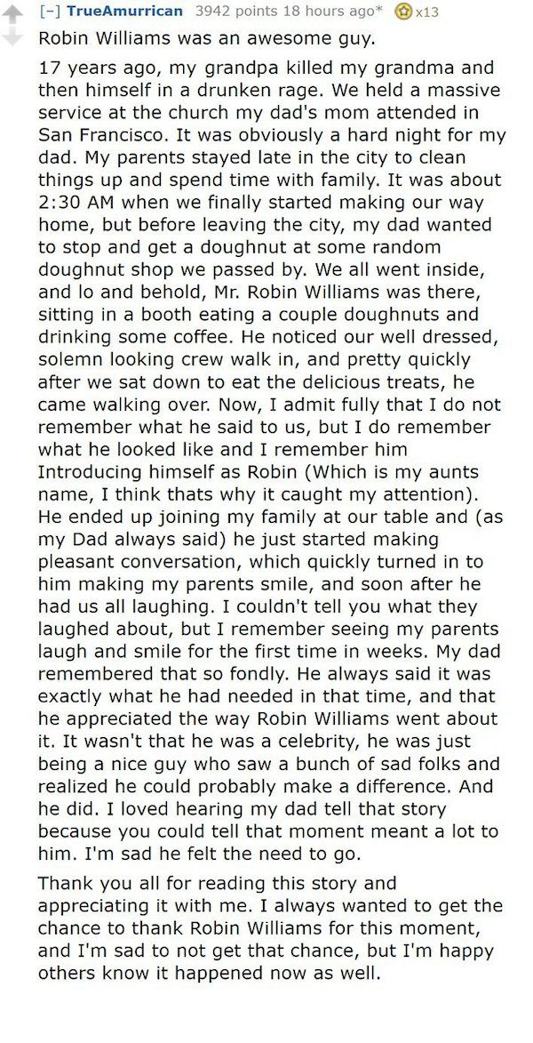 robin williams story