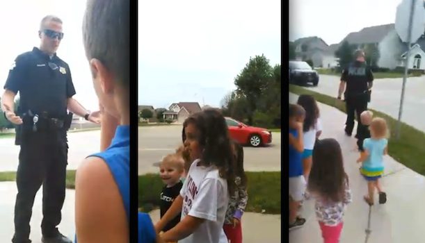 cop introduces kids to k9