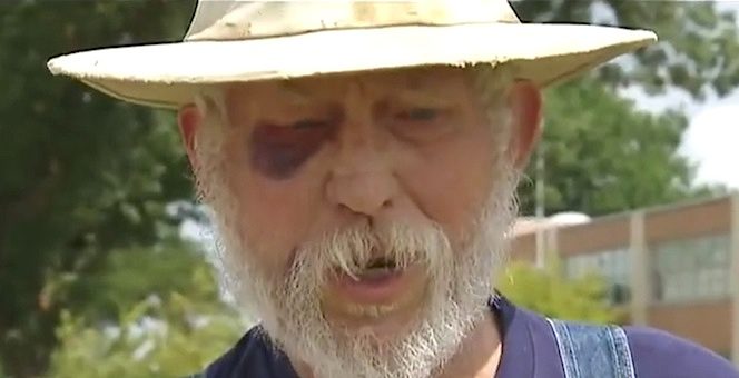 dog helps eldery owner after attack