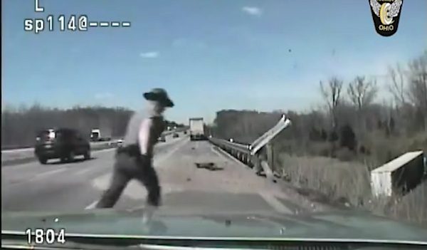 state trooper helps driver