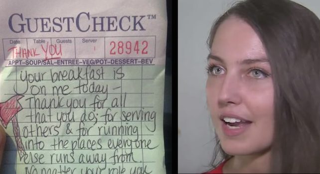 Waitress Shocked By How Her Small Gesture Of Kindness Paid Back Tenfold