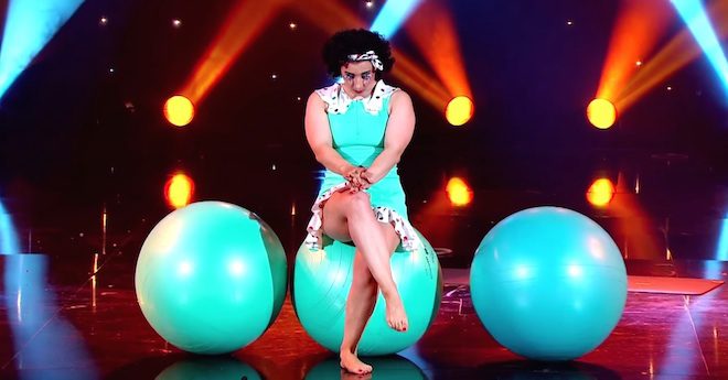 acrobat on balls