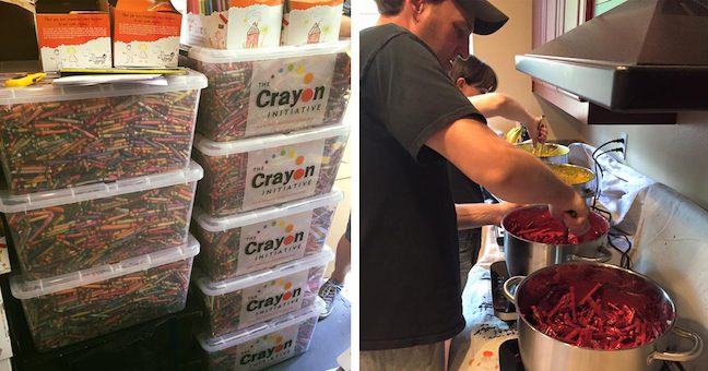 Man Helps Cheer Sick Kids With Leftover Crayons From Schools And Restaurants