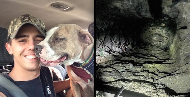 dog rescued from mineshaft