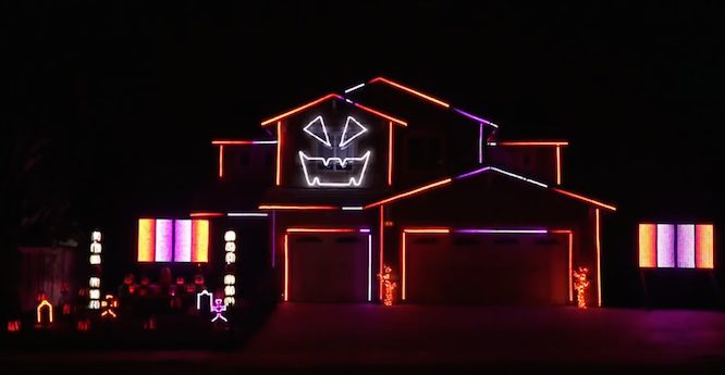 Halloween house lighting display
