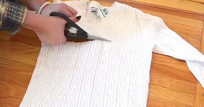 sweater to beanie diy